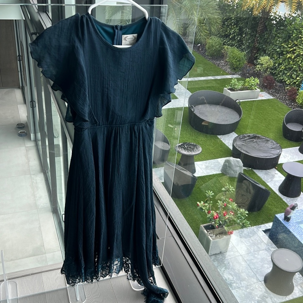 Blue girls multi length dress